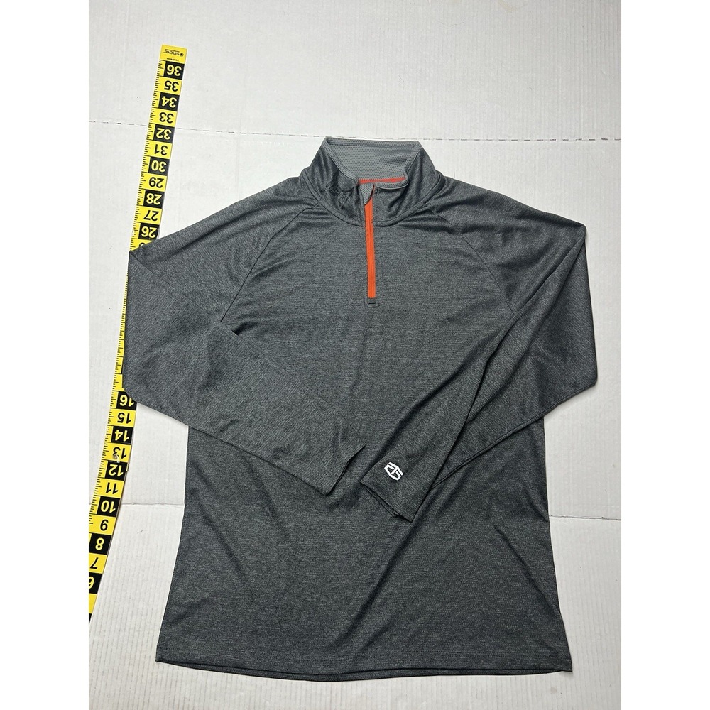TapOut 1/4 Zip Pullover Men's Large Long Sleeve TapOut Spell Out‎ Mock Neck Gray